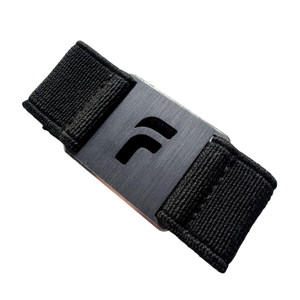 WALLET SLIM MINIMALIST ELASTIC CARD HOLDER BLACK METAL MONEY CLIP